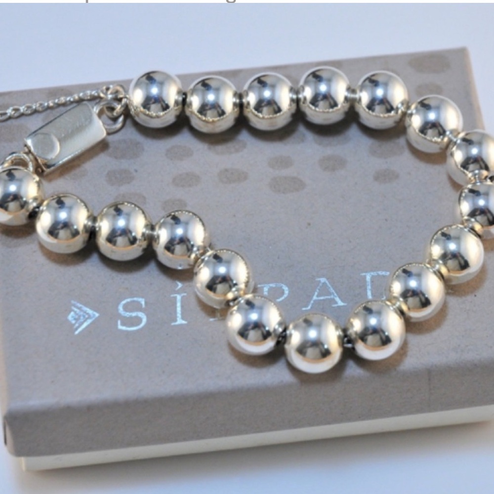 SOLD!! NEW Silpada Vintage Rare Solid Sterling Silver Large Bead Bracelet - Picture 2 of 10